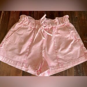 NWT$125 pink cotton Something Navy Agnes shorts